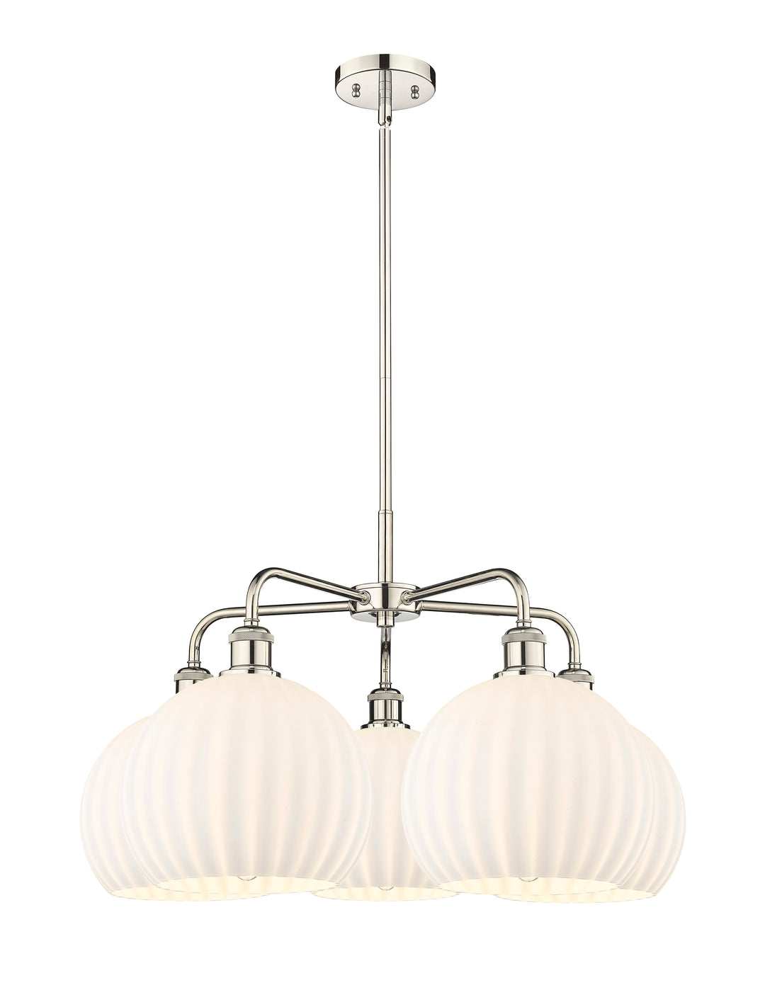 Innovations Lighting White Venetian 10" Chandelier - Polished Nickel Chandeliers Innovations Lighting White Venetian ; Glass Type: White  