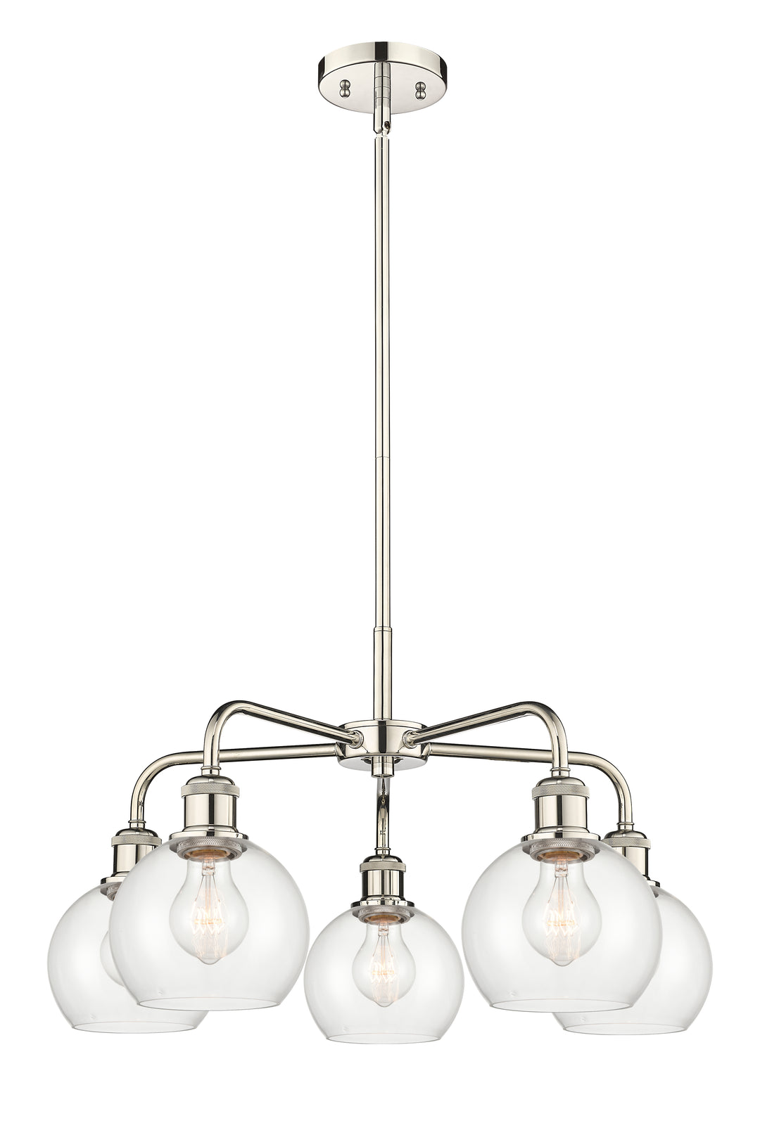 Innovations Lighting Athens 6" Chandelier Chandeliers Innovations Lighting Polished Nickel Clear ; Glass Type: Clear 