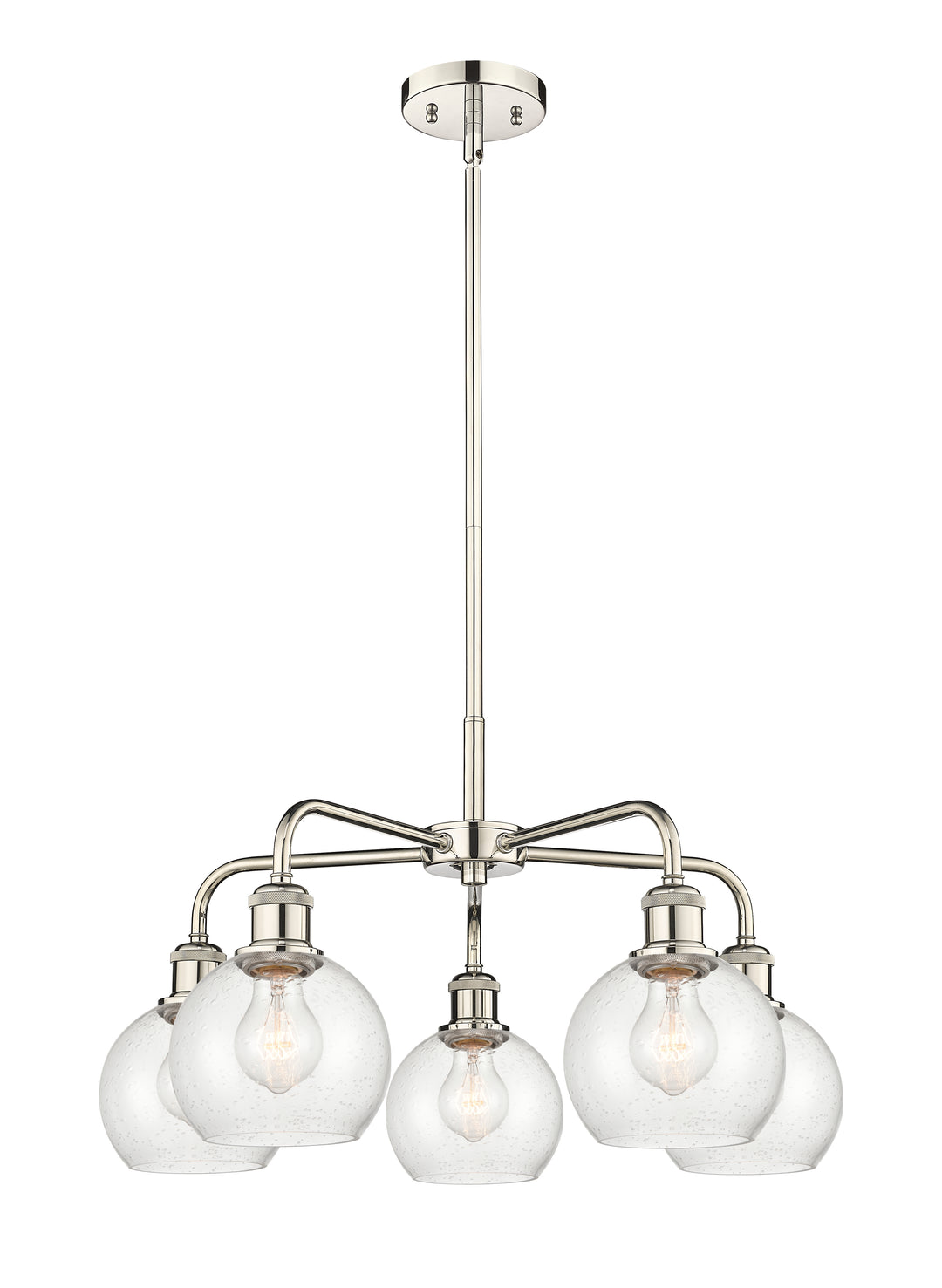 Innovations Lighting Athens 6" Chandelier Chandeliers Innovations Lighting Polished Nickel Seedy ; Glass Type: Seeded 