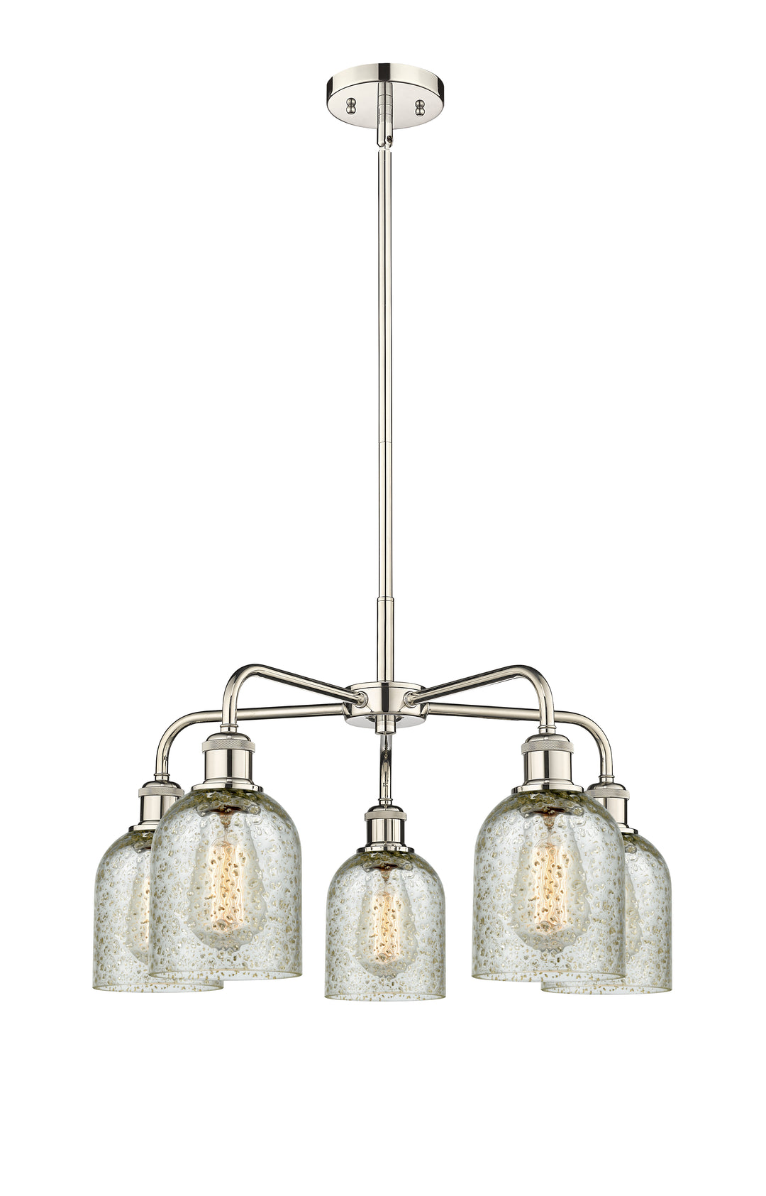 Innovations Lighting Caledonia 5" Chandelier Chandeliers Innovations Lighting Polished Nickel Mica ; Glass Type: Colorful 