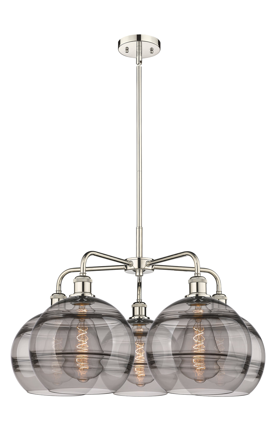 Innovations Lighting Rochester 10" Chandelier - Polished Nickel Chandeliers Innovations Lighting Light Smoke ; Glass Type: Smoked  