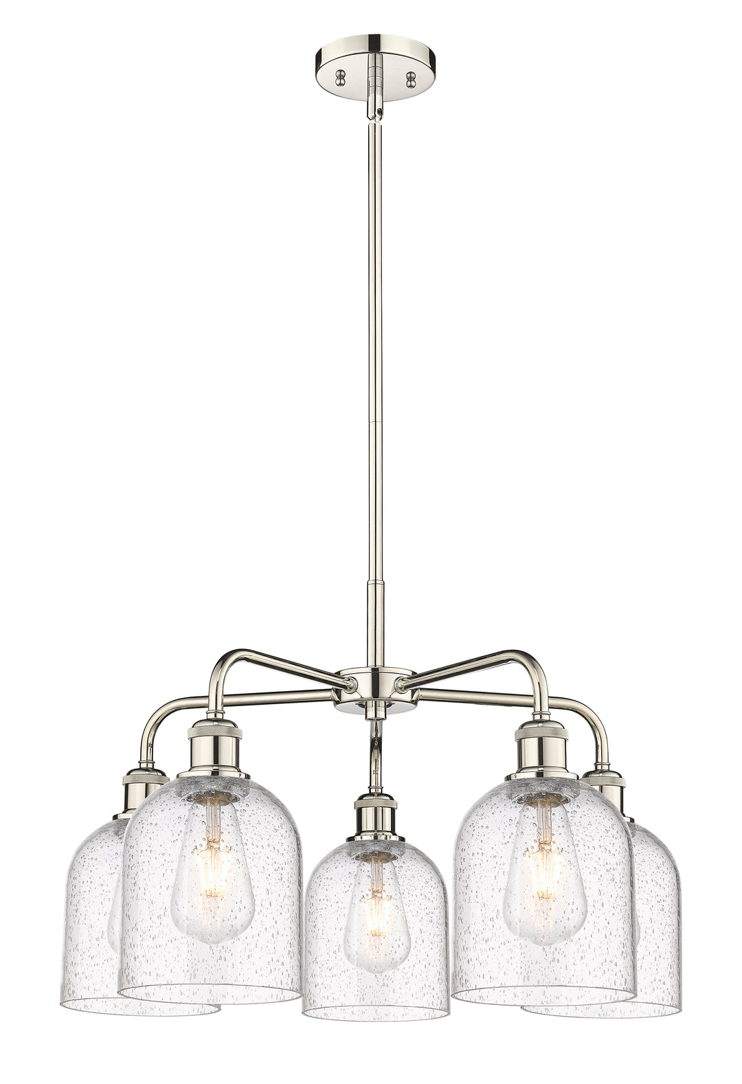 Innovations Lighting Bella 6" Chandelier Chandeliers Innovations Lighting Polished Nickel Seedy ; Glass Type: Transparent 