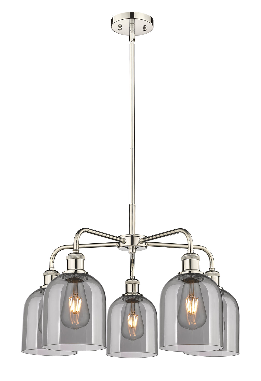 Innovations Lighting Bella 6" Chandelier Chandeliers Innovations Lighting Polished Nickel Light Smoke ; Glass Type: Smoked 