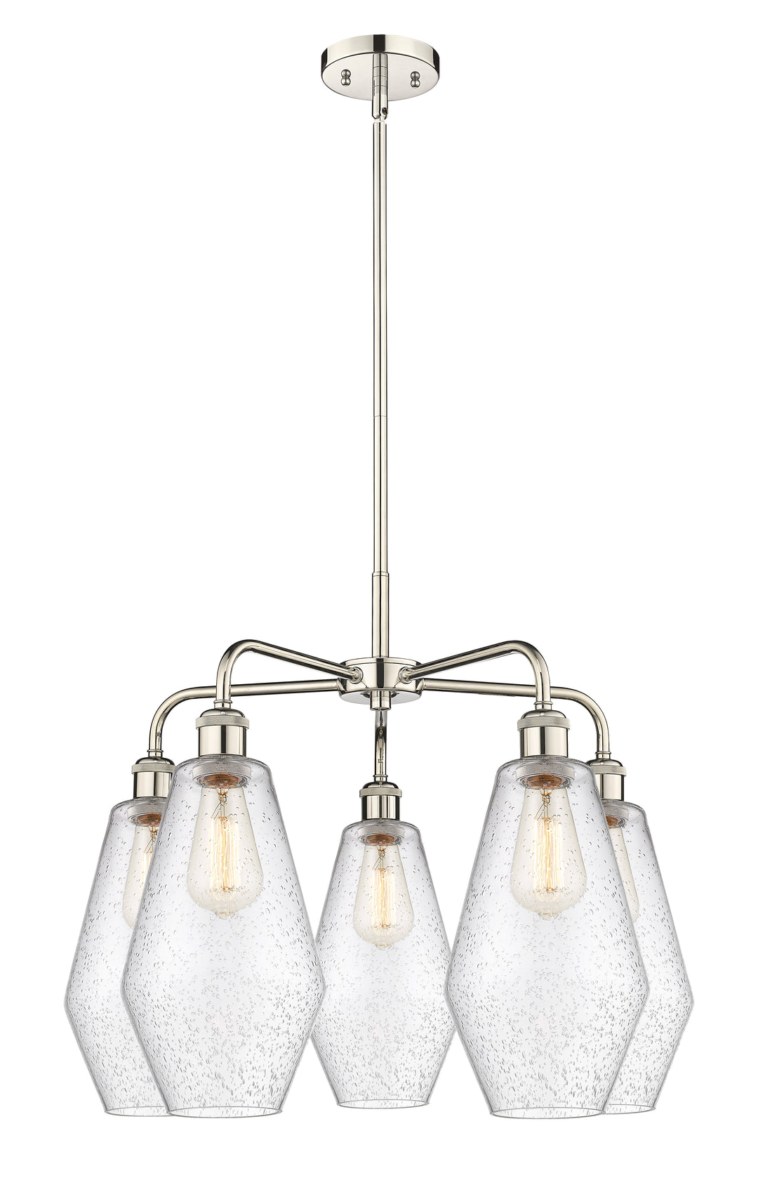 Innovations Lighting Cindyrella 7" Chandelier - Polished Nickel Chandeliers Innovations Lighting Seedy ; Glass Type: Seeded  