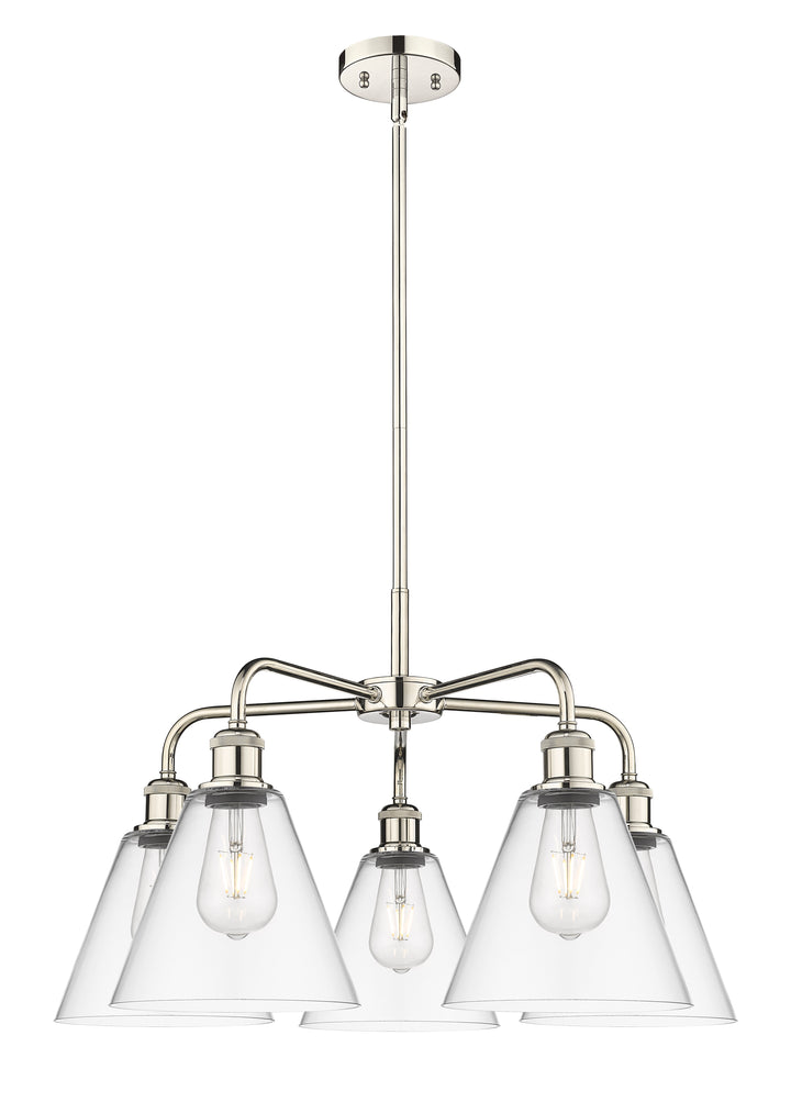 Innovations Lighting Berkshire Glass 8" Chandelier Chandeliers Innovations Lighting Polished Nickel Clear ; Glass Type: Clear 