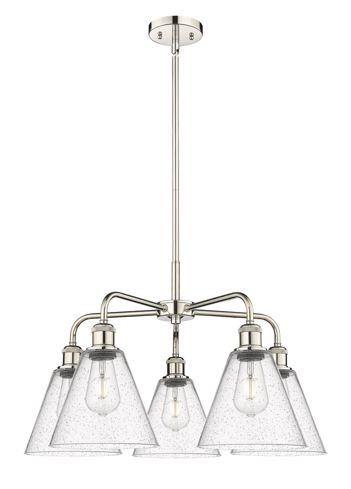 Innovations Lighting Berkshire Glass 8" Chandelier Chandeliers Innovations Lighting Polished Nickel Seedy ; Glass Type: Seeded 