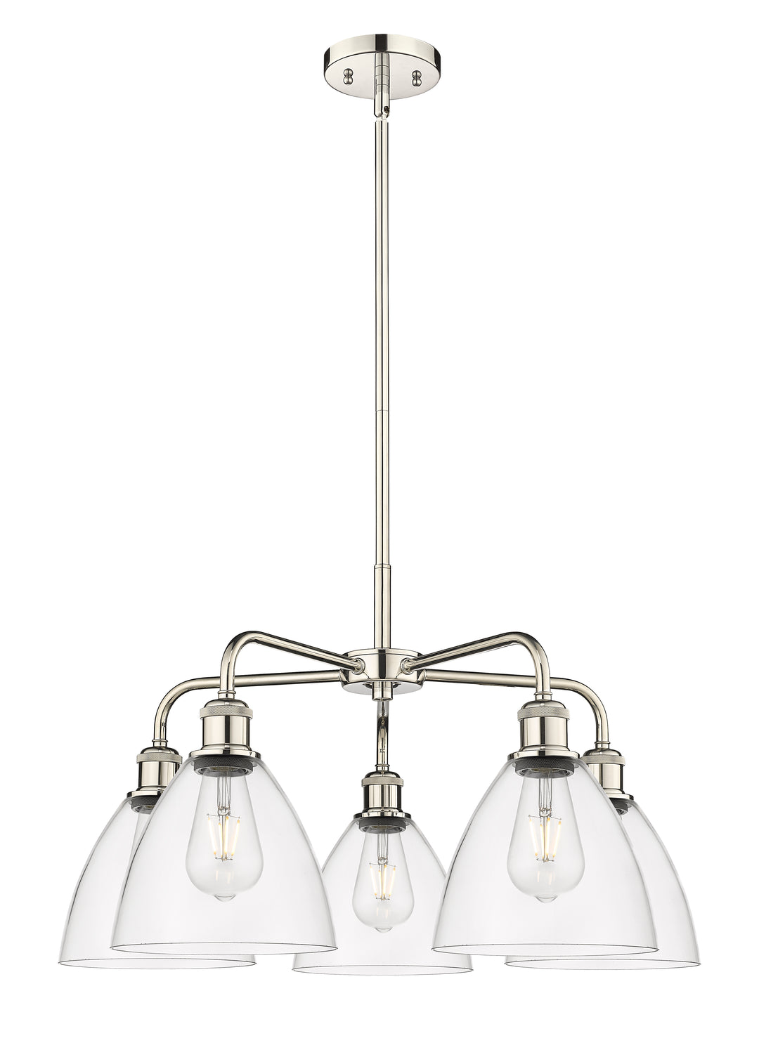 Innovations Lighting Bristol 7.5" Chandelier - Polished Nickel Chandeliers Innovations Lighting Clear ; Glass Type: Clear  