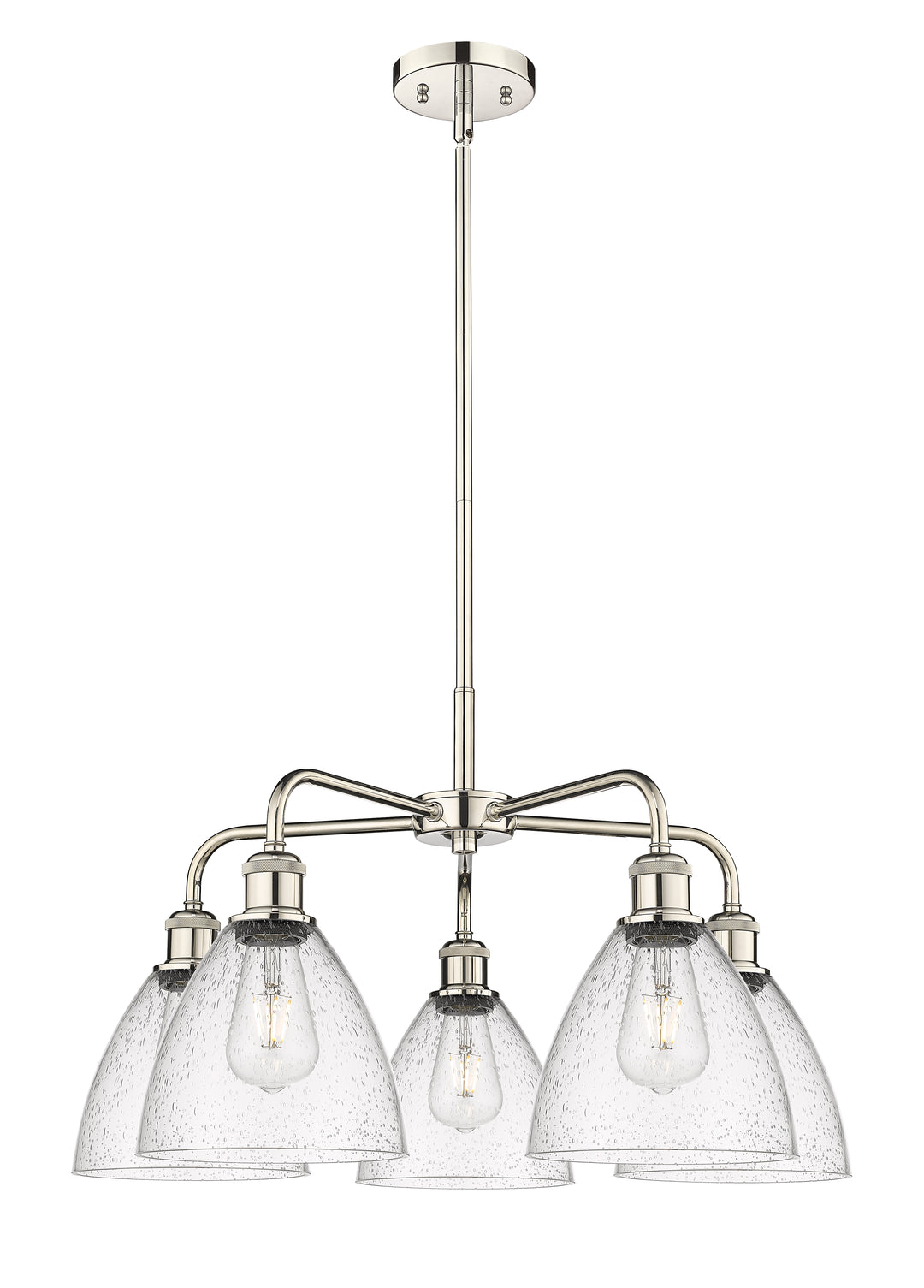 Innovations Lighting Bristol 7.5" Chandelier - Polished Nickel Chandeliers Innovations Lighting Seedy ; Glass Type: Seeded  