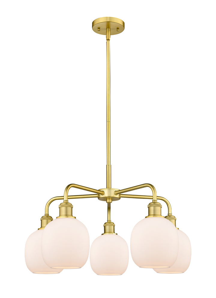 Innovations Lighting Belfast 6" Chandelier Chandeliers Innovations Lighting Satin Gold Matte White ; Glass Type: White 