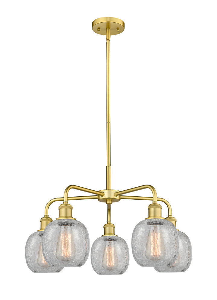 Innovations Lighting Belfast 6" Chandelier Chandeliers Innovations Lighting Satin Gold Clear Crackle ; Glass Type: Crackled 