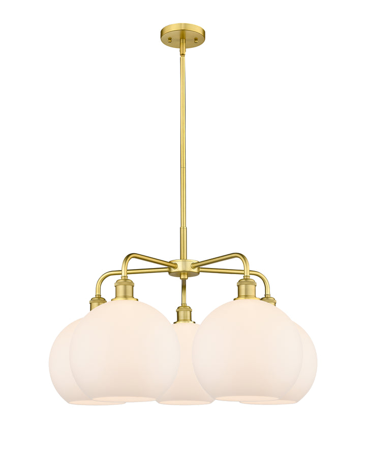 Innovations Lighting Athens 10" Chandelier Chandeliers Innovations Lighting Satin Gold Matte White ; Glass Type: White 