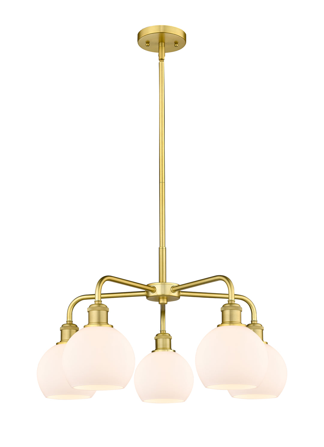 Innovations Lighting Athens 6" Chandelier Chandeliers Innovations Lighting Satin Gold Matte White ; Glass Type: White 