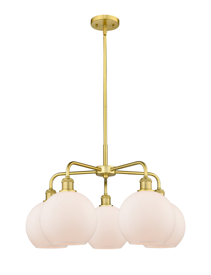 Innovations Lighting Athens 8" Chandelier Chandeliers Innovations Lighting Satin Gold Matte White ; Glass Type: White 