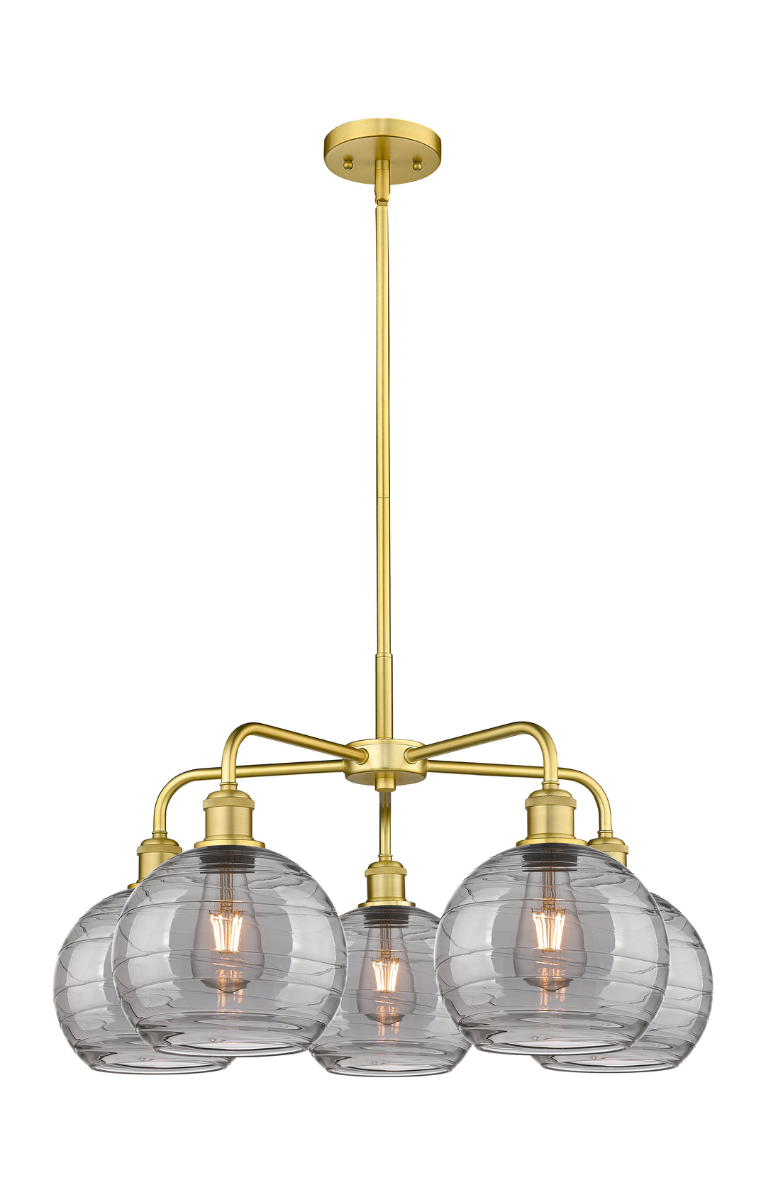 Innovations Lighting Athens Deco Swirl 8" Chandelier Chandeliers Innovations Lighting Satin Gold Light Smoke Deco Swirl ; Glass Type: Smoked 