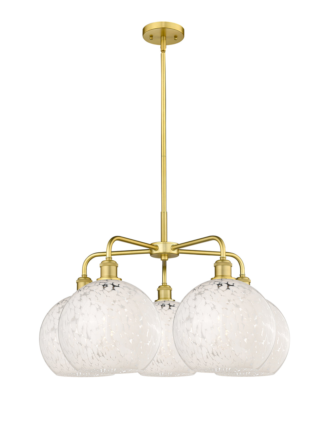 Innovations Lighting White Mouchette 10" Chandelier - Satin Gold