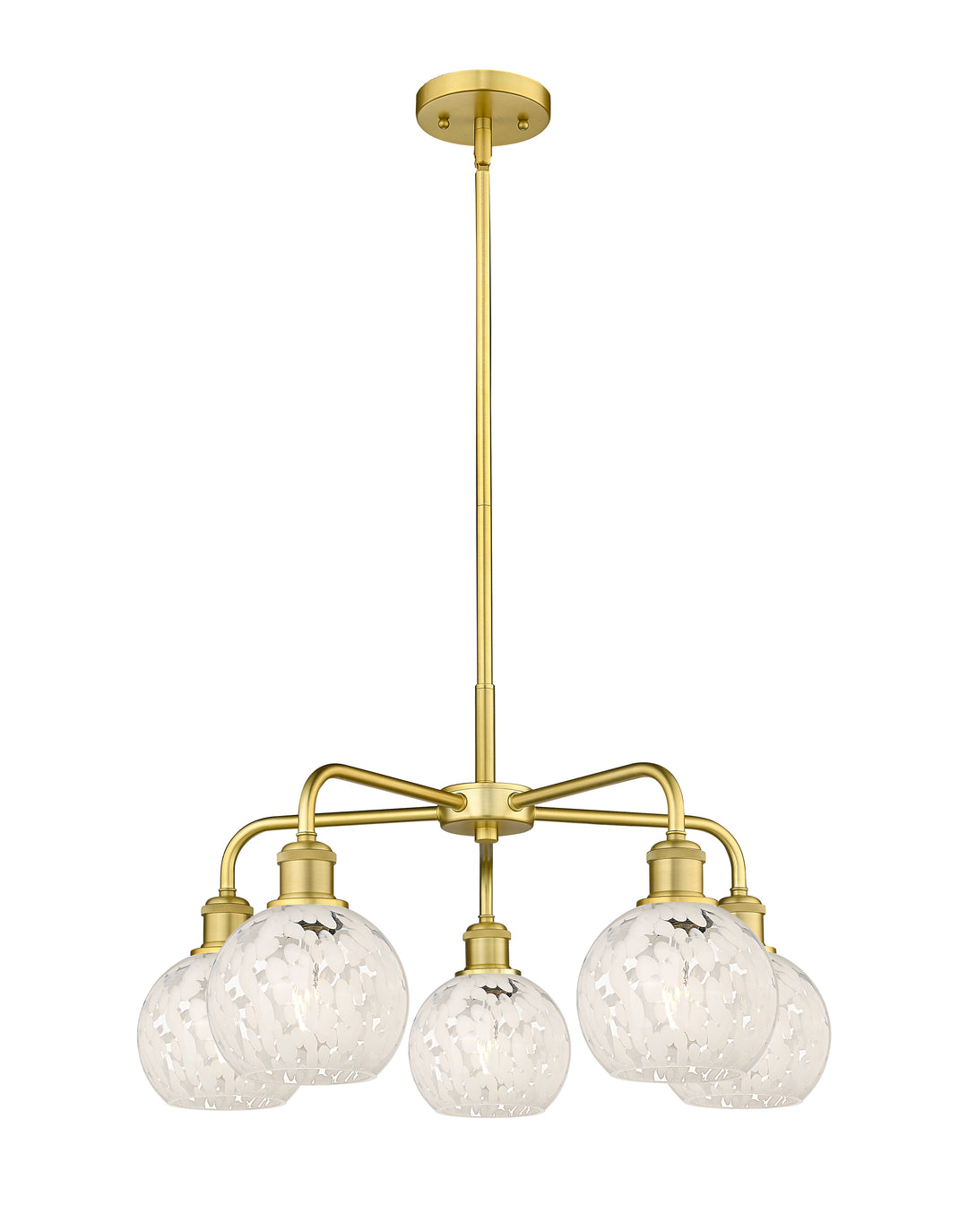 Innovations Lighting White Mouchette 6" Chandelier - Satin Gold