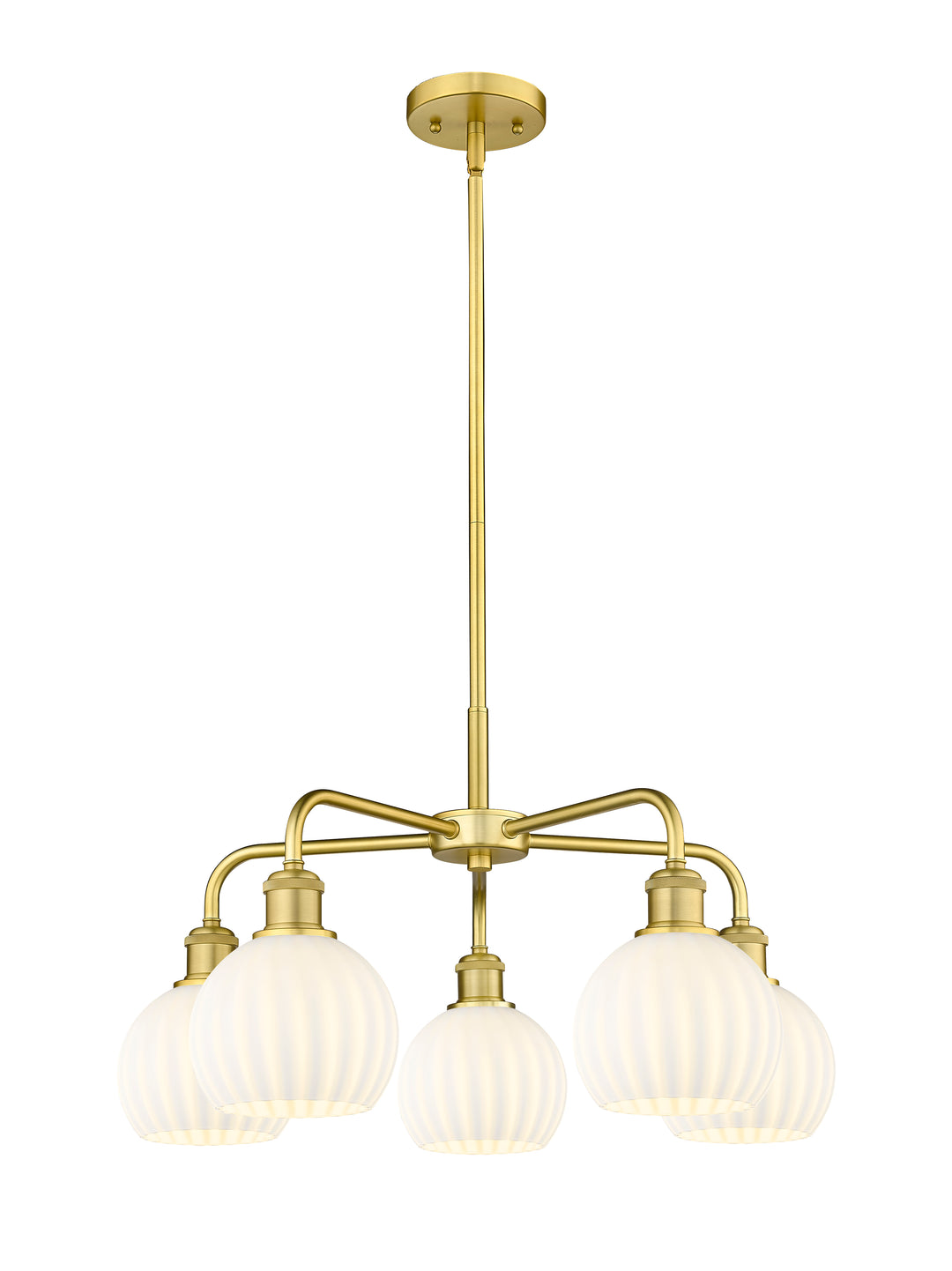 Innovations Lighting White Venetian 6" Chandelier - Satin Gold Chandeliers Innovations Lighting White Venetian ; Glass Type: White  