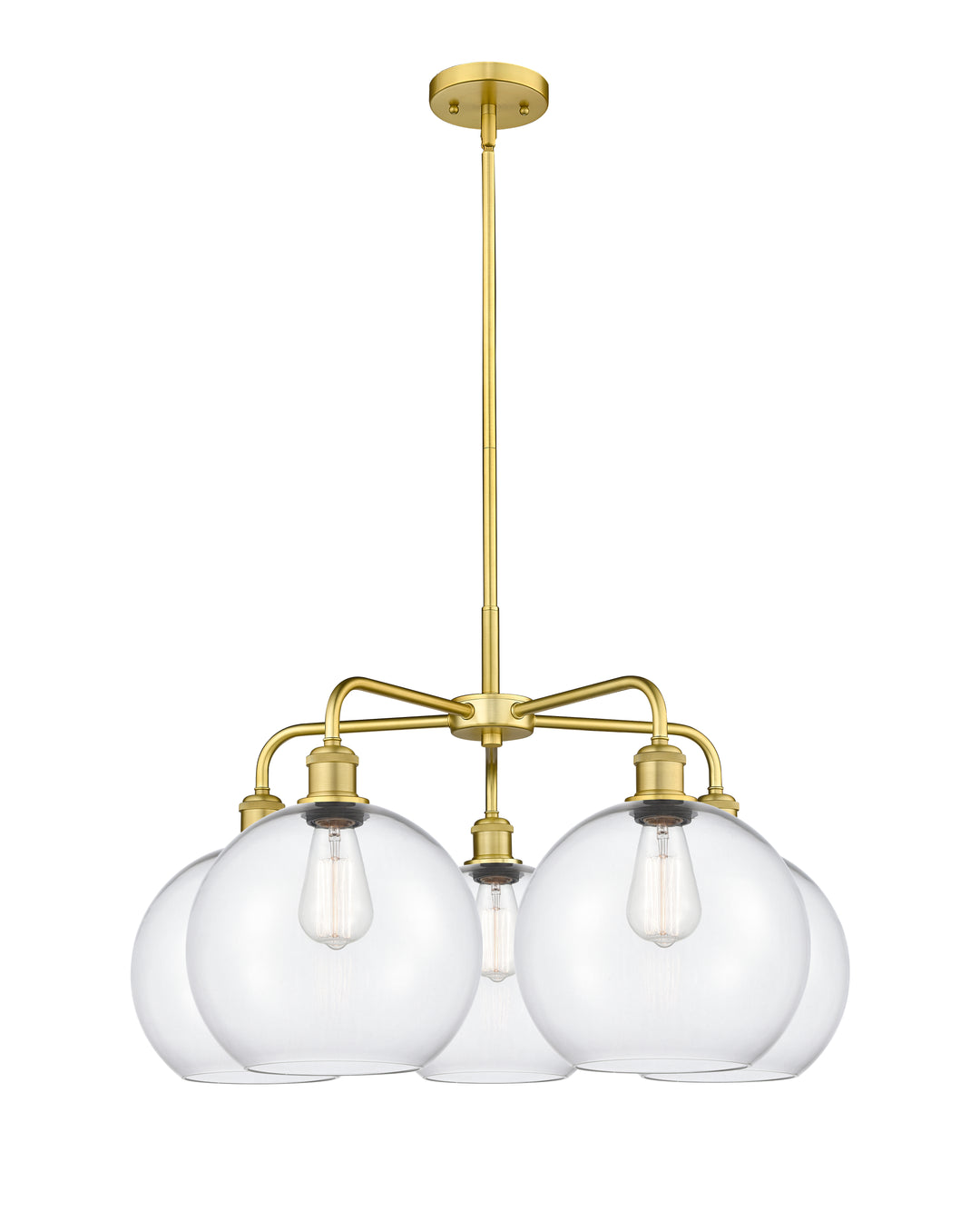 Innovations Lighting Athens 10" Chandelier Chandeliers Innovations Lighting Satin Gold Clear ; Glass Type: Clear 