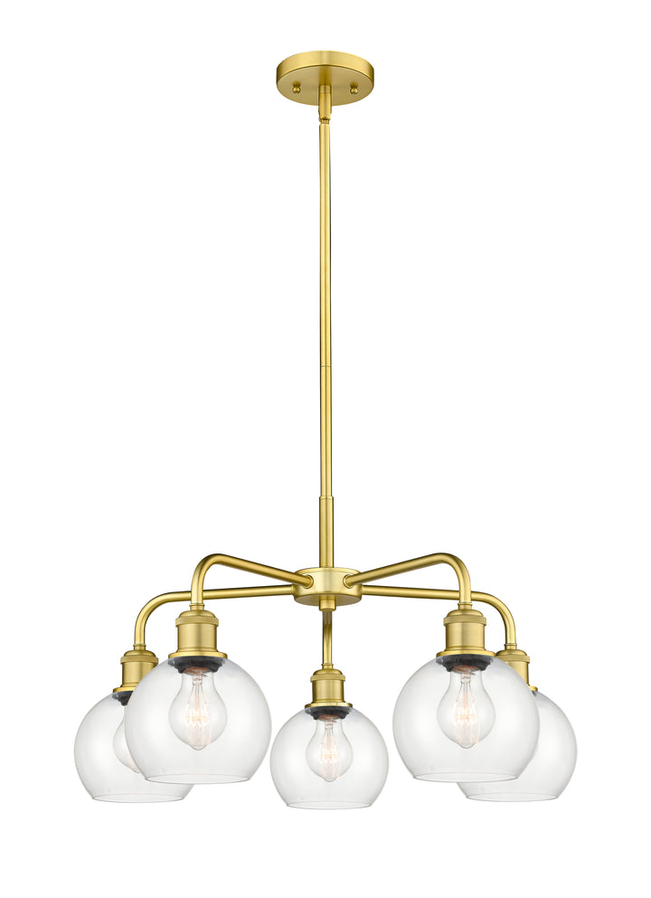 Innovations Lighting Athens 6" Chandelier Chandeliers Innovations Lighting Satin Gold Clear ; Glass Type: Clear 