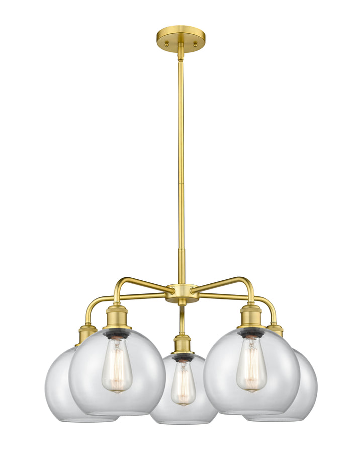 Innovations Lighting Athens 8" Chandelier Chandeliers Innovations Lighting Satin Gold Clear ; Glass Type: Clear 