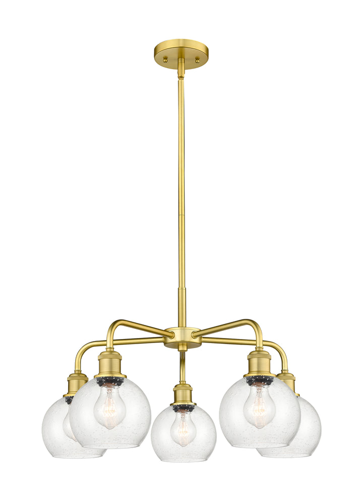 Innovations Lighting Athens 6" Chandelier Chandeliers Innovations Lighting Satin Gold Seedy ; Glass Type: Seeded 