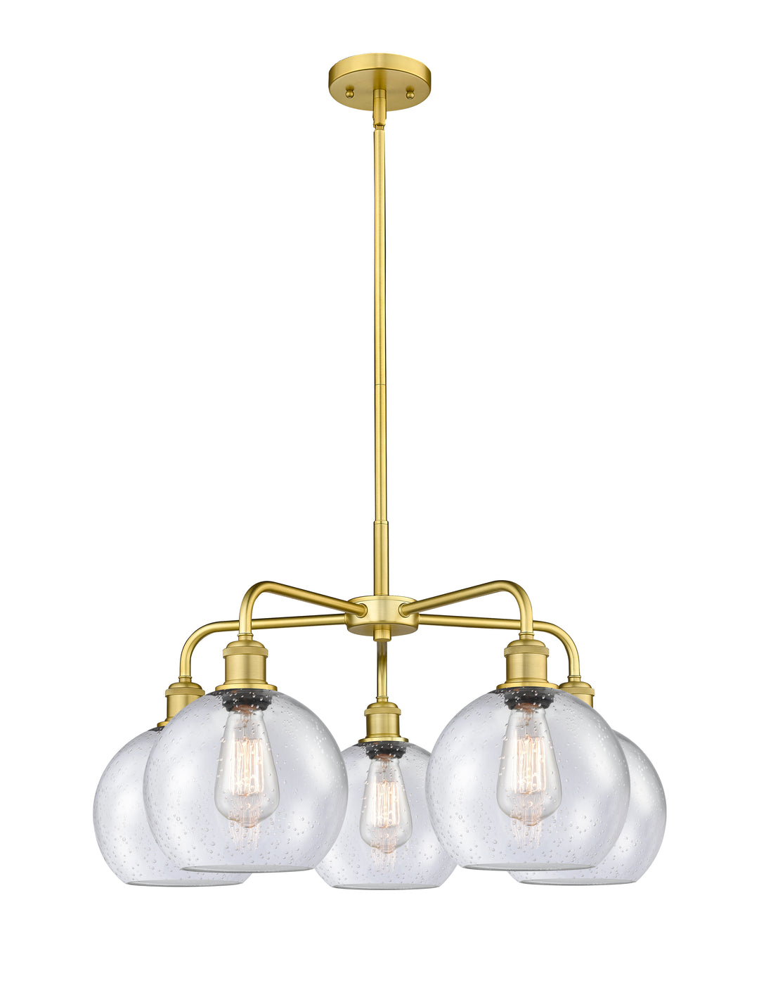 Innovations Lighting Athens 8" Chandelier Chandeliers Innovations Lighting Satin Gold Seedy ; Glass Type: Seeded 