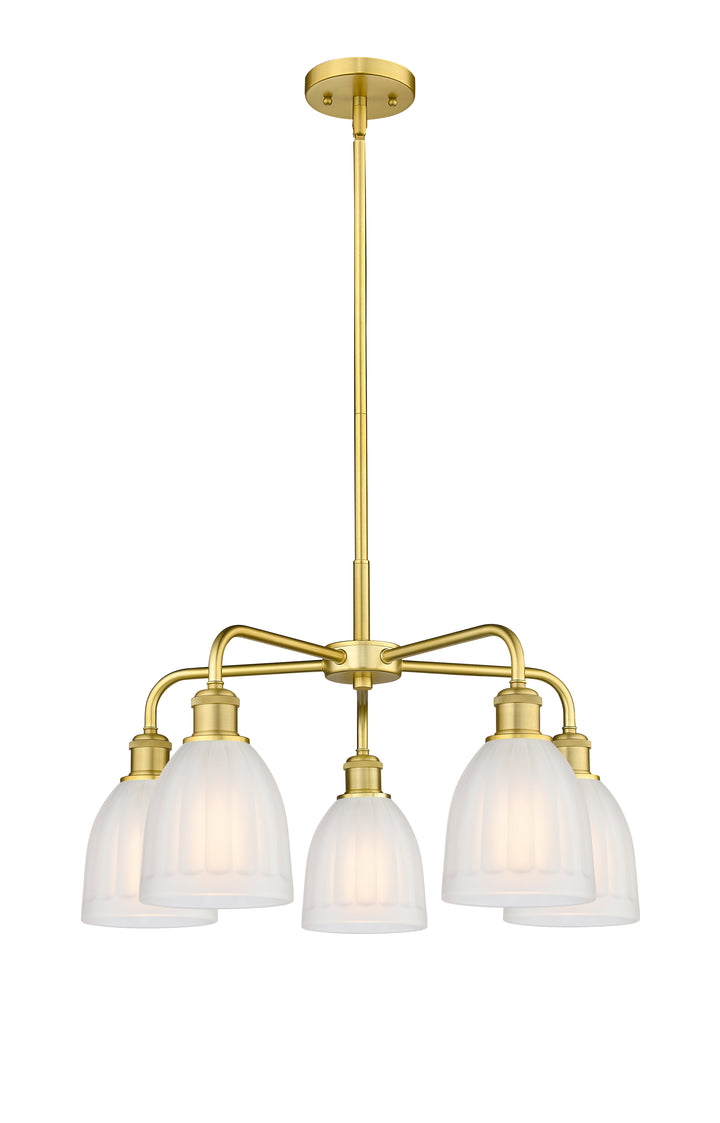 Innovations Lighting Brookfield 6" Chandelier Chandeliers Innovations Lighting Satin Gold White ; Glass Type: Frosted; Ribbed 