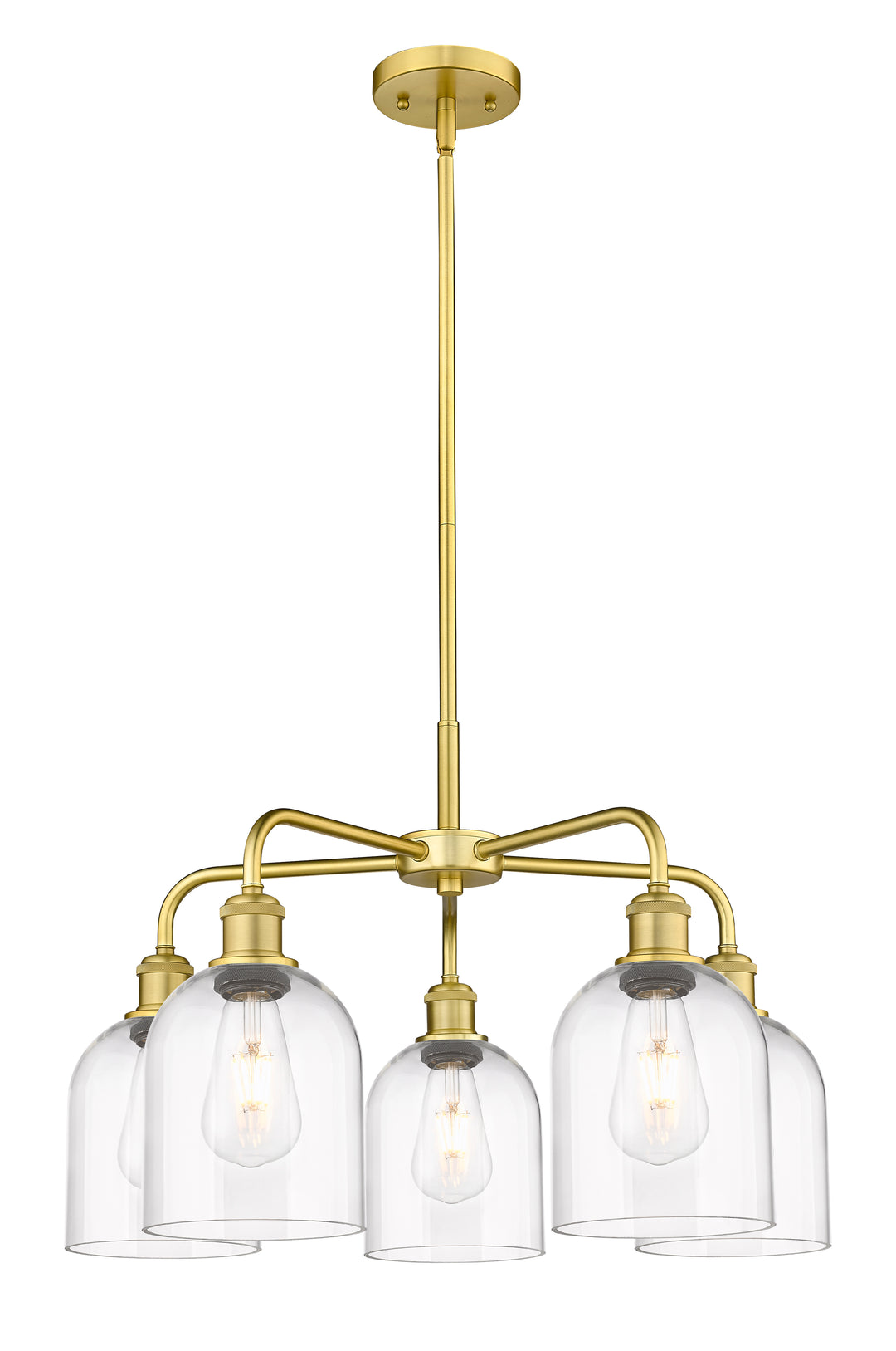 Innovations Lighting Bella 6" Chandelier Chandeliers Innovations Lighting Satin Gold Clear ; Glass Type: Clear 