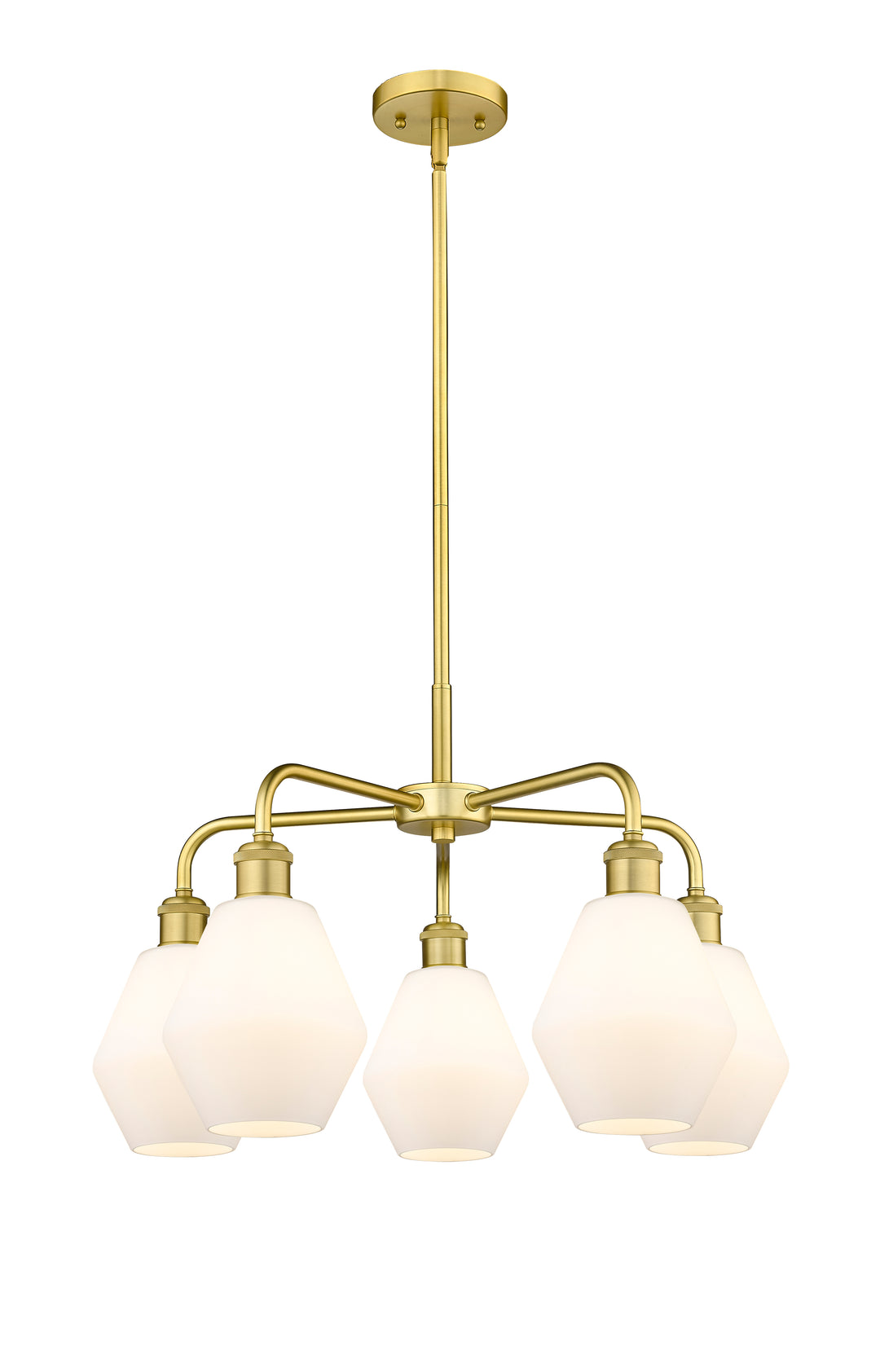 Innovations Lighting Cindyrella 6" Chandelier - Satin Gold Chandeliers Innovations Lighting Cased Matte White ; Glass Type: White  