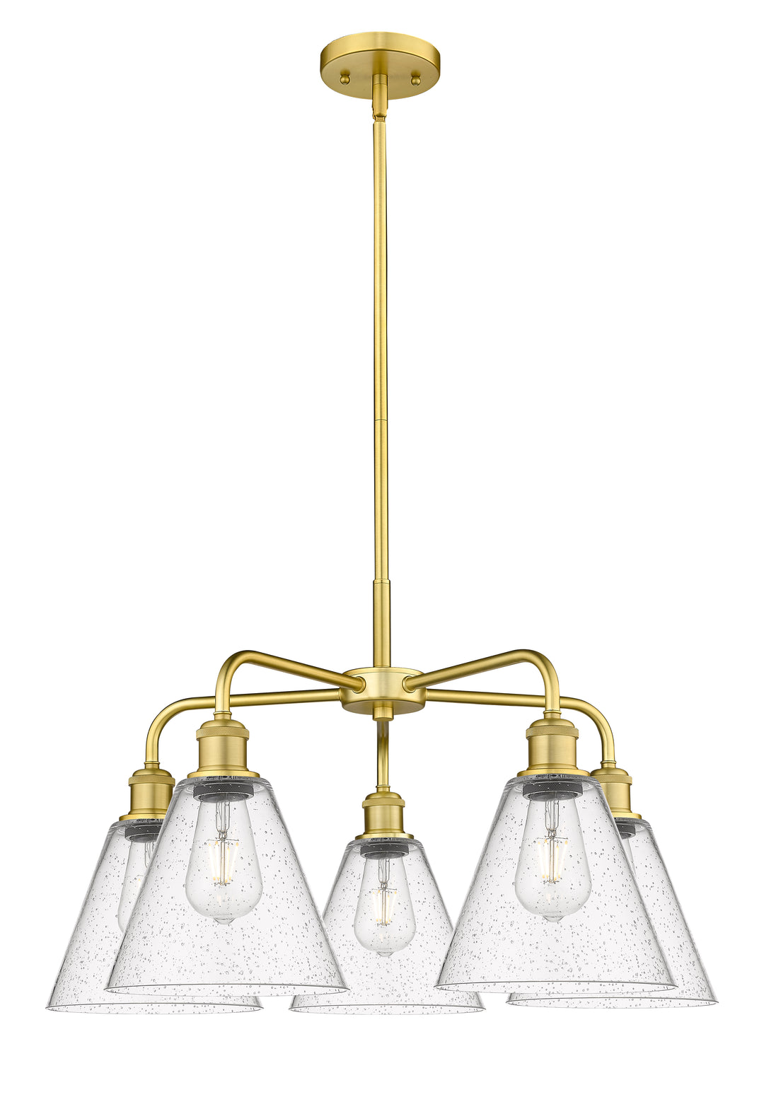 Innovations Lighting Berkshire Glass 8" Chandelier Chandeliers Innovations Lighting Satin Gold Seedy ; Glass Type: Seeded 