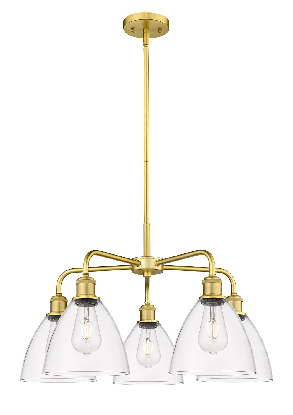 Innovations Lighting Bristol 7.5" Chandelier - Satin Gold Chandeliers Innovations Lighting Clear ; Glass Type: Clear  