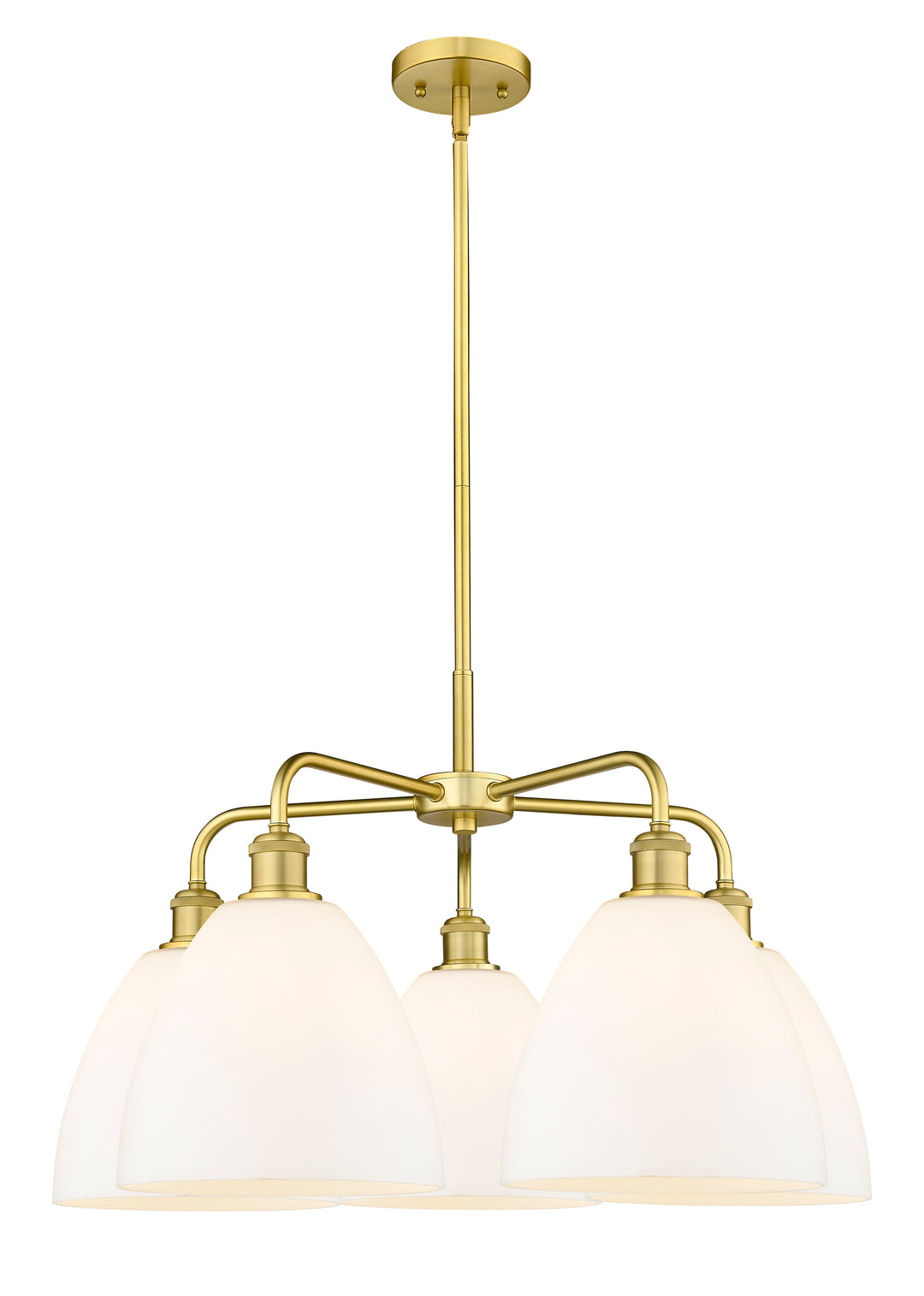 Innovations Lighting Bristol 9" Chandelier Chandeliers Innovations Lighting Satin Gold Matte White ; Glass Type: White 