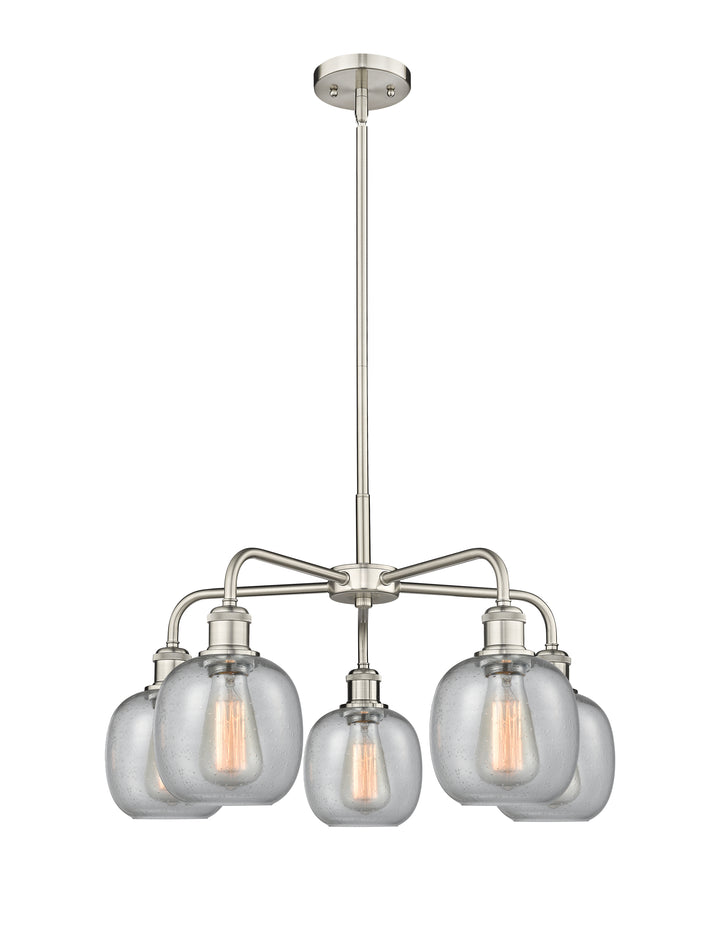 Innovations Lighting Belfast 6" Chandelier Chandeliers Innovations Lighting Satin Nickel Seedy ; Glass Type: Seeded 