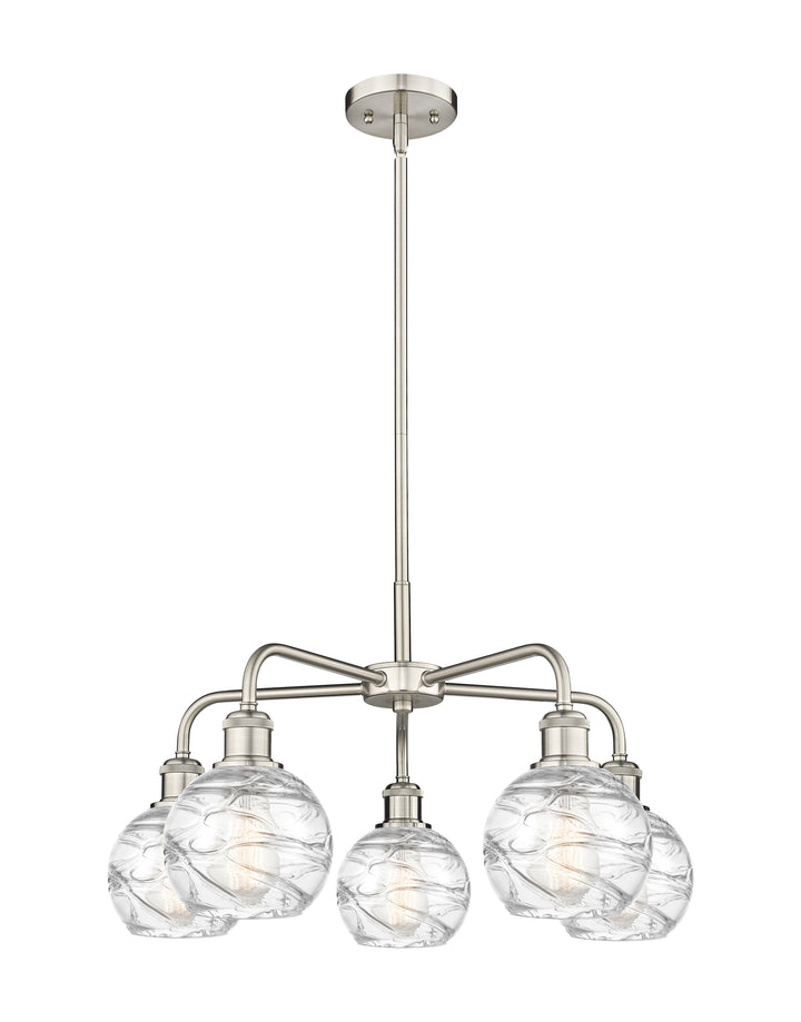 Innovations Lighting Athens Deco Swirl 6" Chandelier Chandeliers Innovations Lighting Satin Nickel Clear Deco Swirl ; Glass Type: Clear 