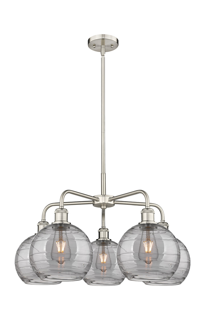 Innovations Lighting Athens Deco Swirl 8" Chandelier Chandeliers Innovations Lighting Satin Nickel Light Smoke Deco Swirl ; Glass Type: Smoked 