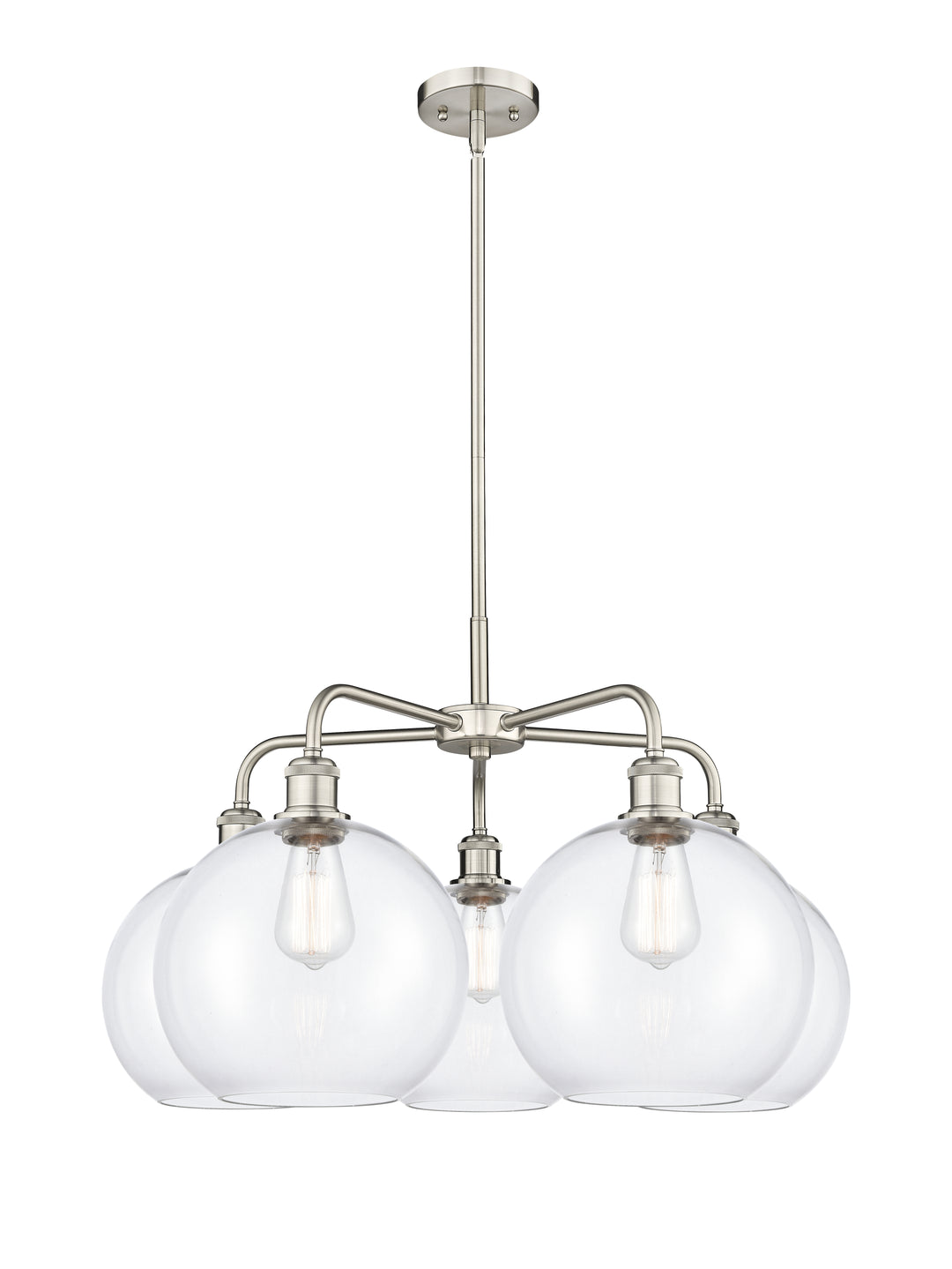 Innovations Lighting Athens 10" Chandelier Chandeliers Innovations Lighting Satin Nickel Clear ; Glass Type: Clear 