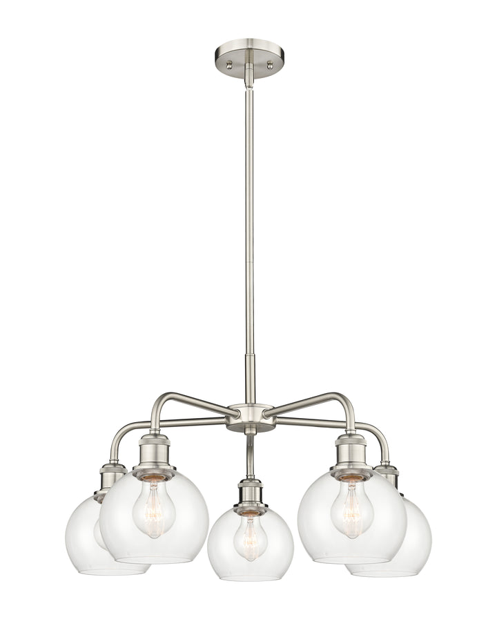 Innovations Lighting Athens 6" Chandelier Chandeliers Innovations Lighting Satin Nickel Clear ; Glass Type: Clear 