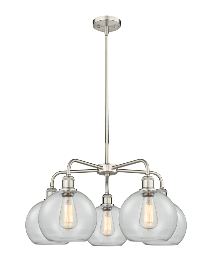 Innovations Lighting Athens 8" Chandelier Chandeliers Innovations Lighting Satin Nickel Clear ; Glass Type: Clear 