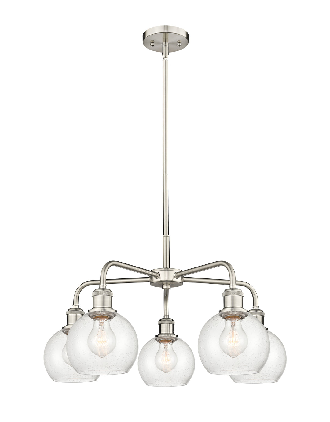 Innovations Lighting Athens 6" Chandelier Chandeliers Innovations Lighting Satin Nickel Seedy ; Glass Type: Seeded 