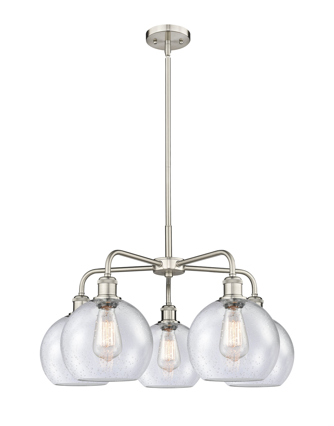 Innovations Lighting Athens 8" Chandelier Chandeliers Innovations Lighting Satin Nickel Seedy ; Glass Type: Seeded 