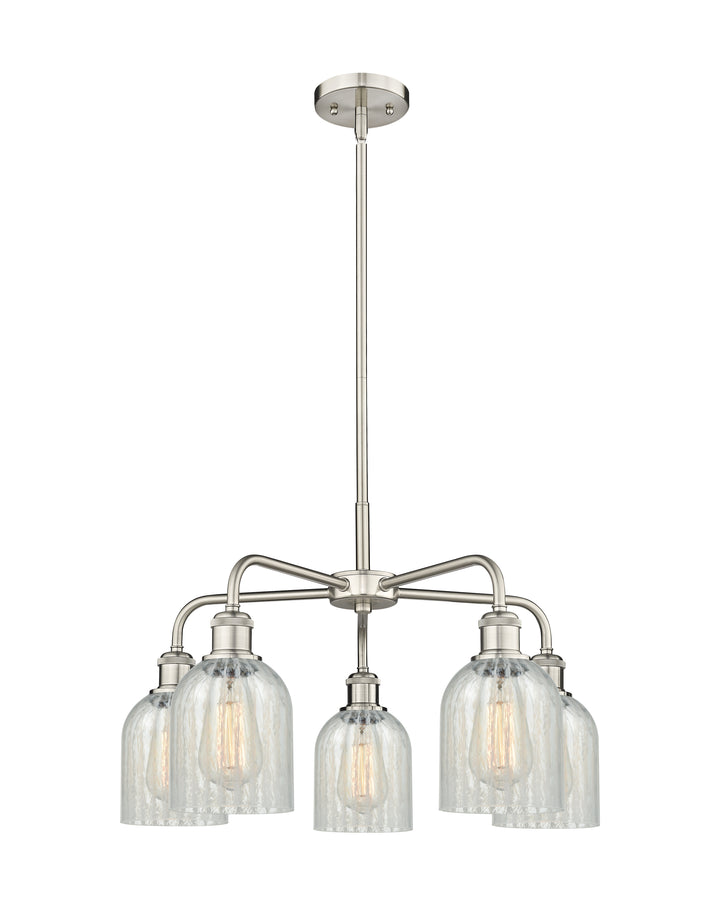 Innovations Lighting Caledonia 5" Chandelier Chandeliers Innovations Lighting Satin Nickel Mouchette ; Glass Type: Colorful 