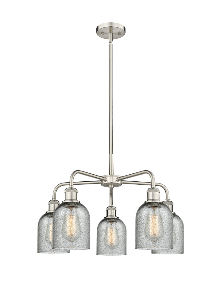 Innovations Lighting Caledonia 5" Chandelier Chandeliers Innovations Lighting Satin Nickel Charcoal ; Glass Type: Charcoal 