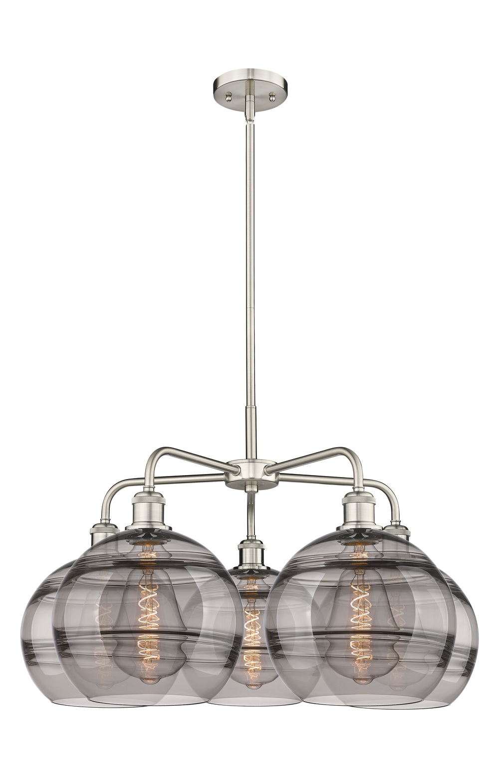 Innovations Lighting Rochester 10" Chandelier - Satin Nickel Chandeliers Innovations Lighting Light Smoke ; Glass Type: Smoked  