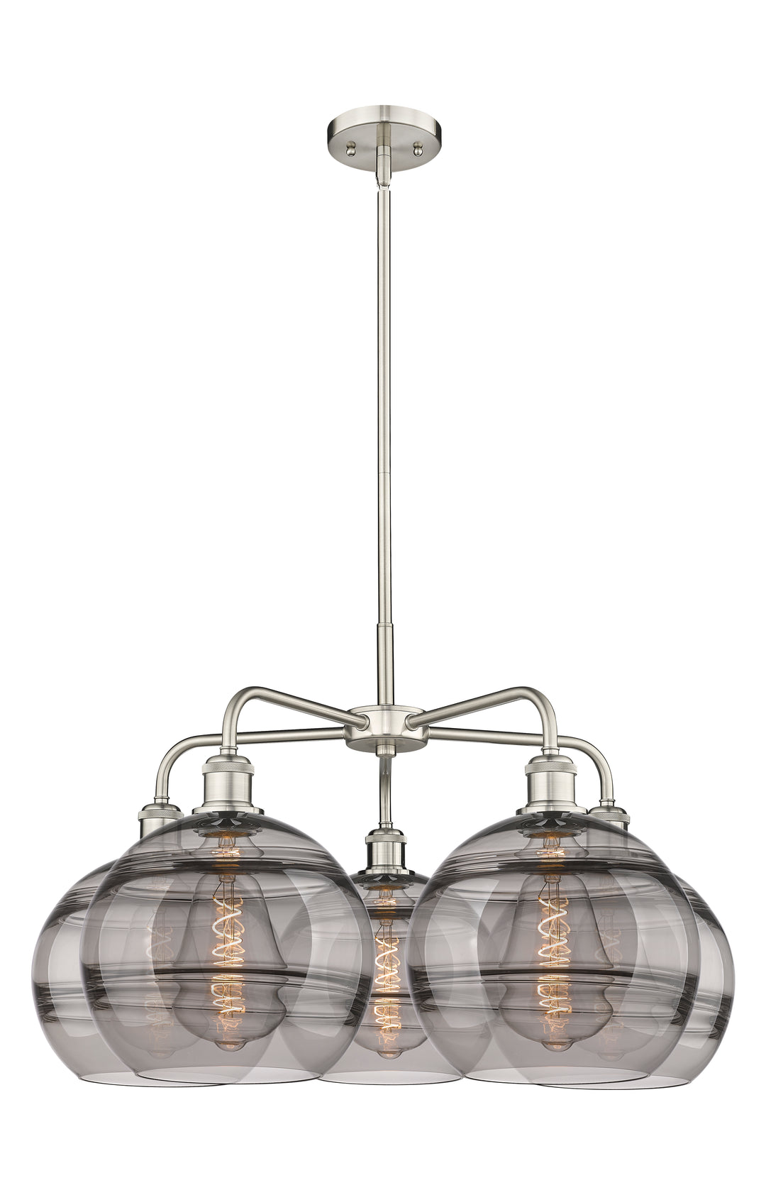 Innovations Lighting Rochester 10" Chandelier - Satin Nickel Chandeliers Innovations Lighting Light Smoke ; Glass Type: Smoked  