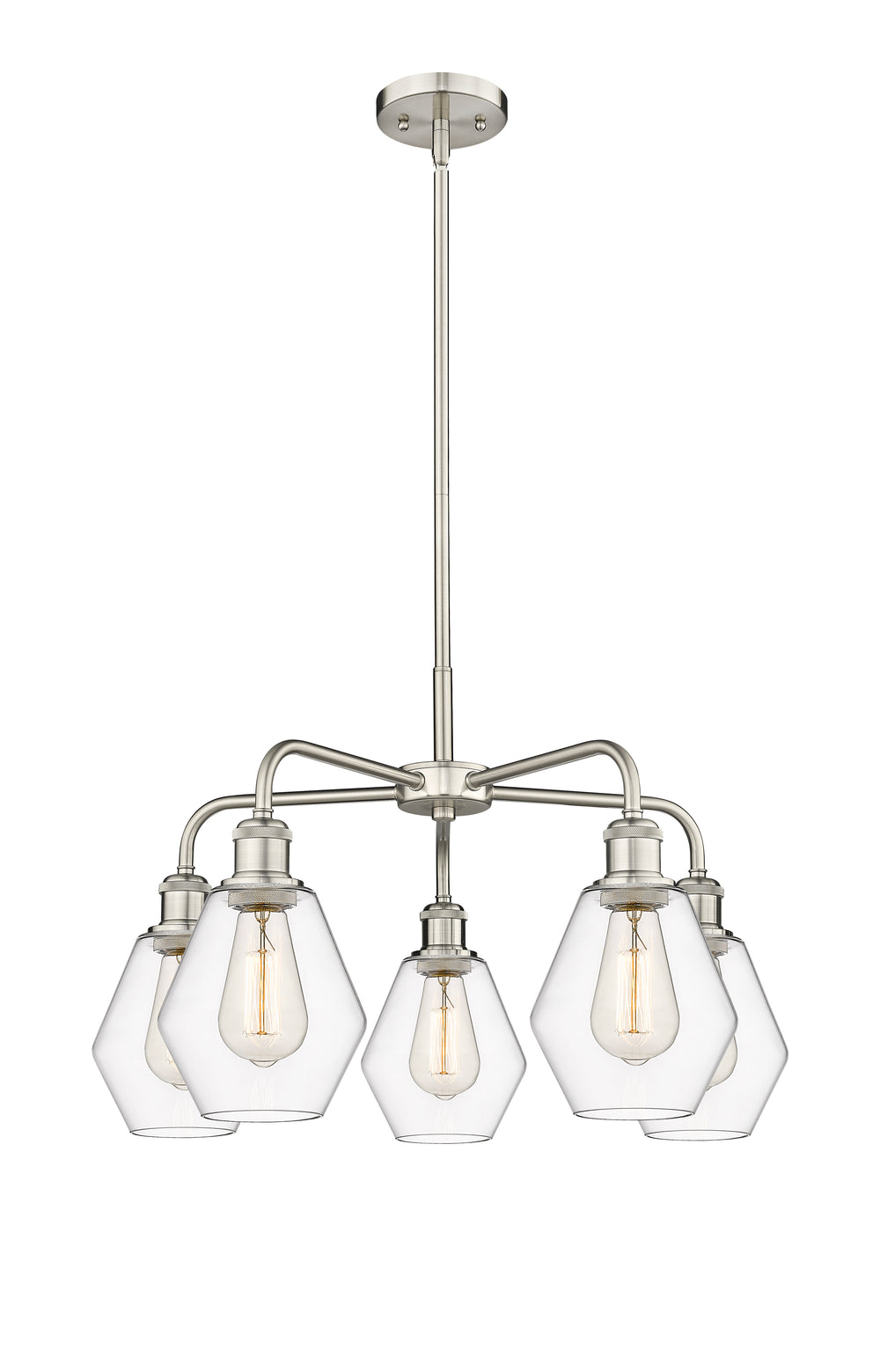 Innovations Lighting Cindyrella 6" Chandelier - Satin Nickel Chandeliers Innovations Lighting Clear ; Glass Type: Clear  