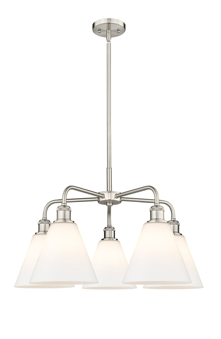 Innovations Lighting Berkshire Glass 8" Chandelier Chandeliers Innovations Lighting Satin Nickel Matte White ; Glass Type: White 