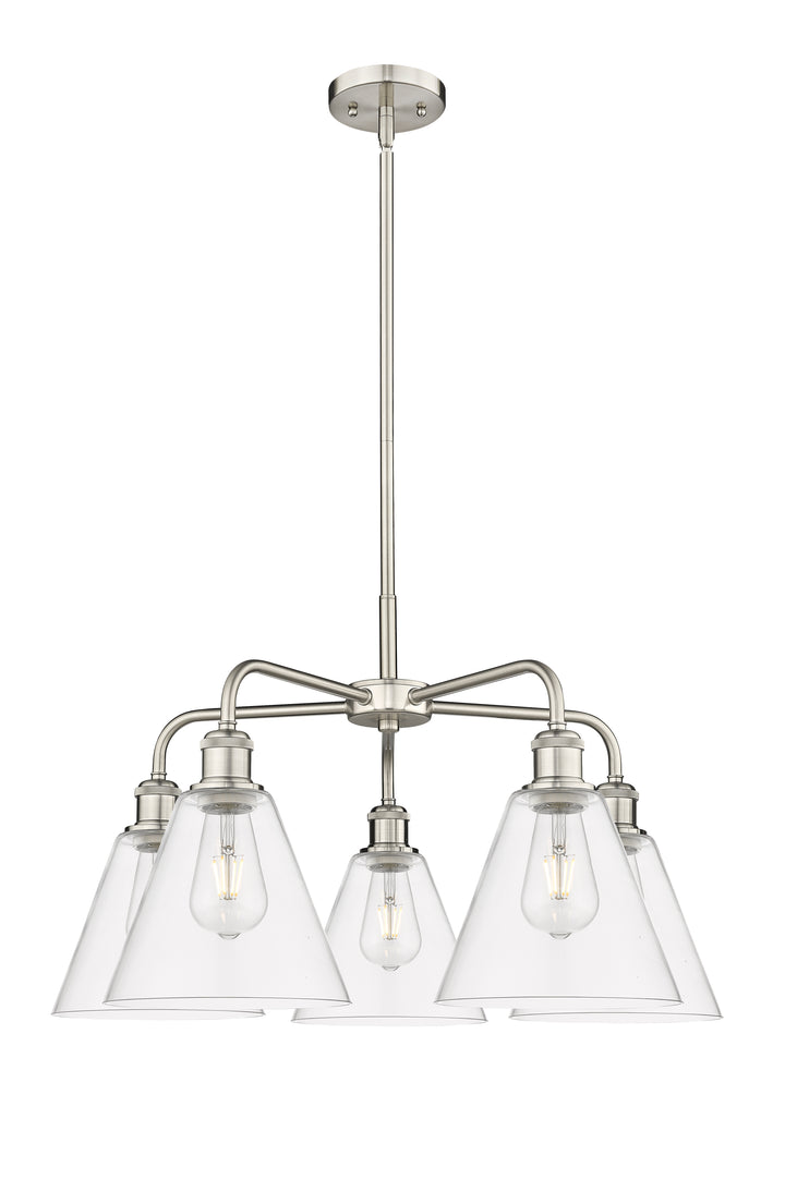 Innovations Lighting Berkshire Glass 8" Chandelier Chandeliers Innovations Lighting Satin Nickel Clear ; Glass Type: Clear 