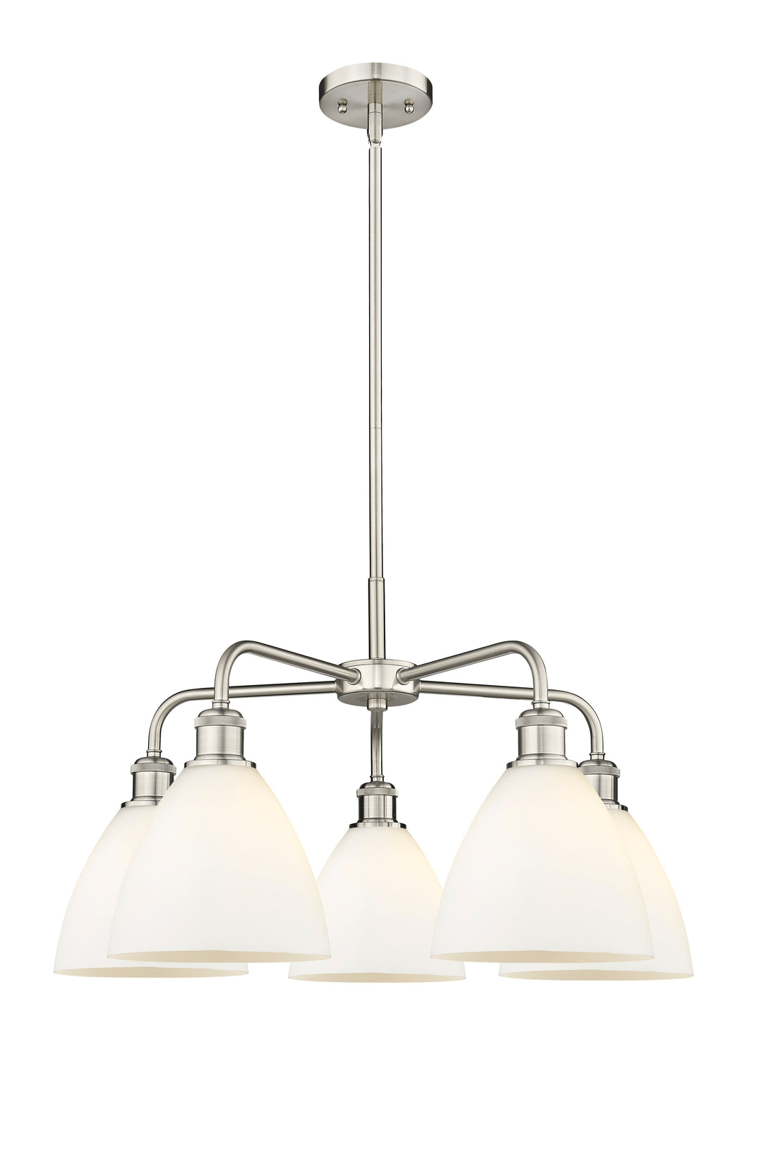 Innovations Lighting Bristol 7.5" Chandelier - Satin Nickel Chandeliers Innovations Lighting Matte White ; Glass Type: White  