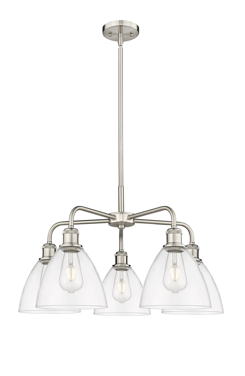 Innovations Lighting Bristol 7.5" Chandelier - Satin Nickel Chandeliers Innovations Lighting Clear ; Glass Type: Clear  