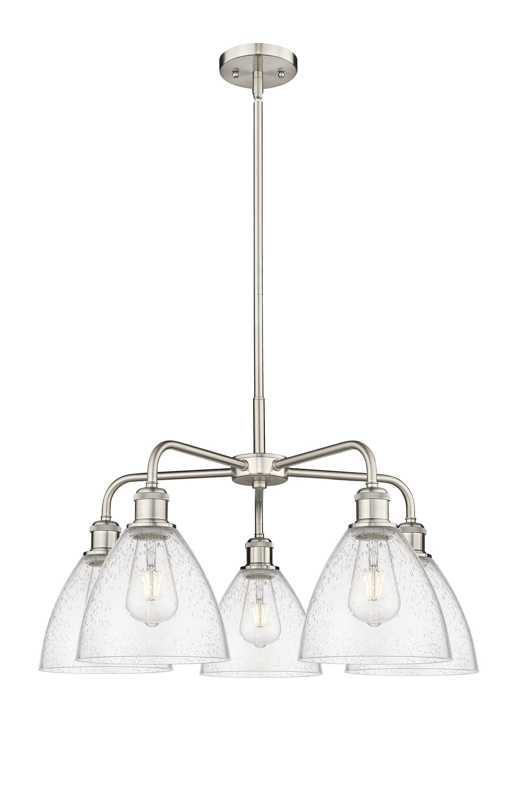 Innovations Lighting Bristol 7.5" Chandelier - Satin Nickel Chandeliers Innovations Lighting Seedy ; Glass Type: Seeded  